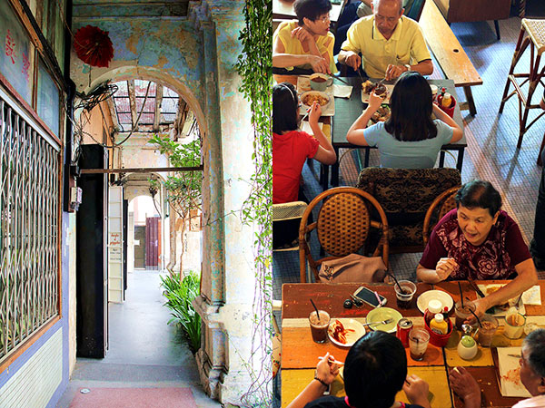 Generations of Old Town Ipoh families enjoying their meals in the converted shophouse