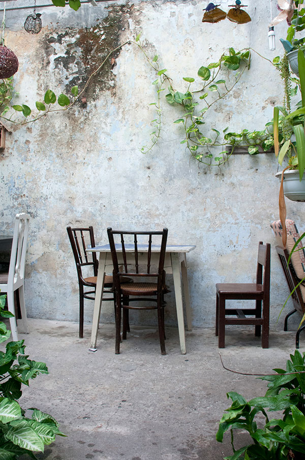 Mismatched furniture at Chai Diam Mah that were either bought second-hand or unwanted pieces by other establishments