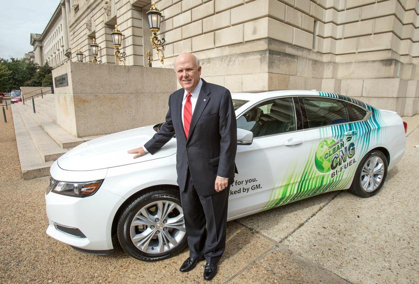 The 2015 bi-fuel CNG Chevrolet Impala. u00e2u20acu201d AFP pic