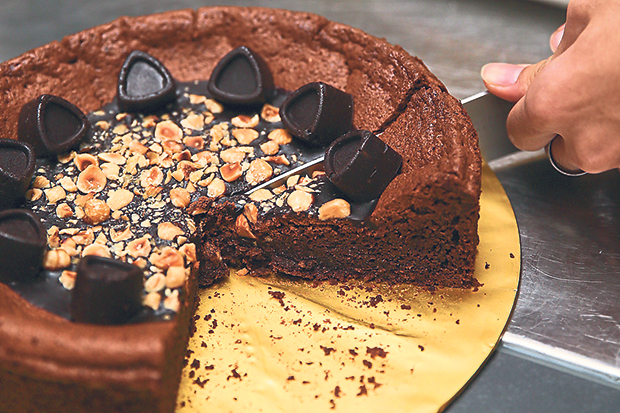 The chocolate hazelnut torte with vanilla ice cream is perfect for an afternoon treat