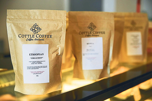 Cottle produces two tonnes of coffee each week and offers a variety of blends as well as single origins