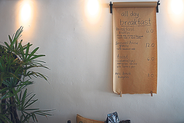 The food menu is kept simple as it’s all about the coffees
