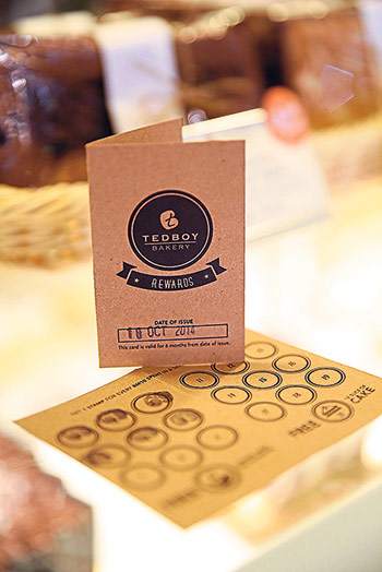 Loyalty cards for Tedboy Bakery regulars