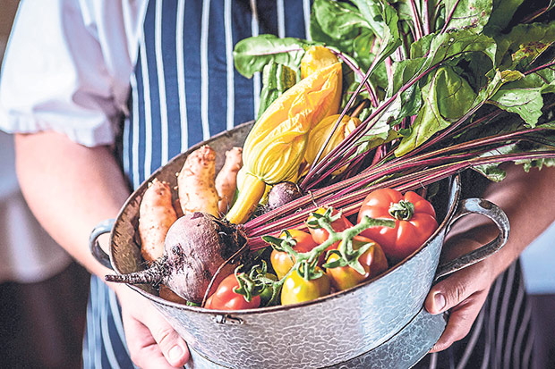 Every day, the kitchen at The Langford Fivehead uses the vegetables sourced from their own gardens.