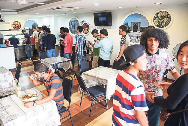 Join the queue for lunch as the students trickle in by 12.30pm.