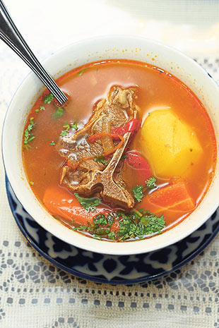 For a comforting meal, try the sho’rva with mutton, potato and carrot in a tummy satisfying tomato broth.