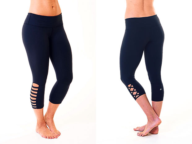 Nadia picked these leggings from Glyder Apparel because they have detailed designs that makes it stand out from regular workout wear (left). These Glyder Apparel leggings are for people who prefer black leggings but want a little bit of design (right).