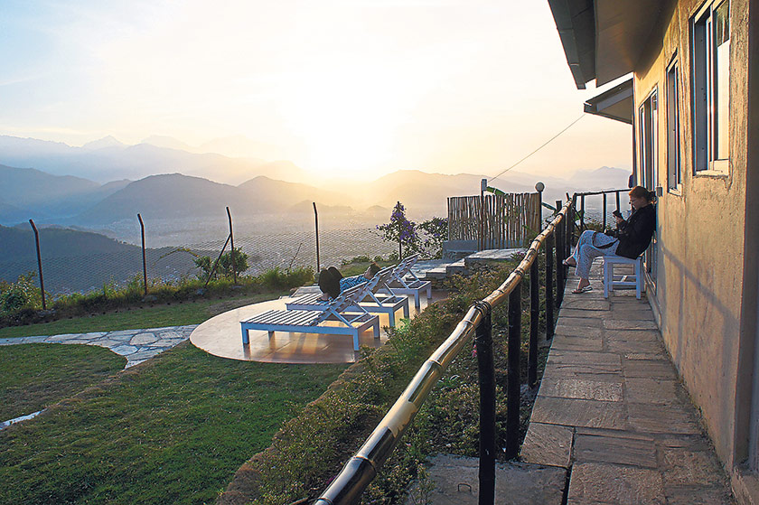 There are four mountain view lodges that look out directly at Annapurna.