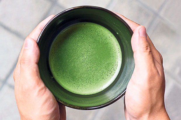 A freshly brewed bowl of matcha.