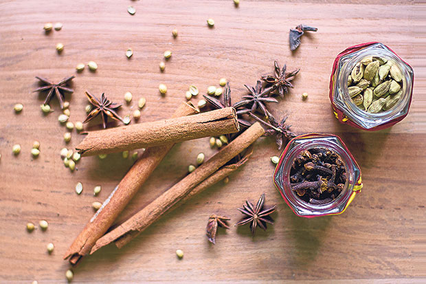 Spices such as cardamom, fennel seeds, coriander seeds, black peppercorns, cinnamon and star anise need to be toasted to bring out their aromatic properties.