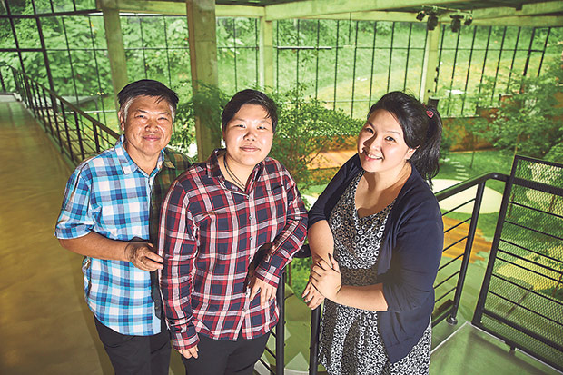 The family behind Glasshouse at Seputeh (from left to right): Huen Peng Fatt with his two daughters, Huen Su San and Huen Su Yin.