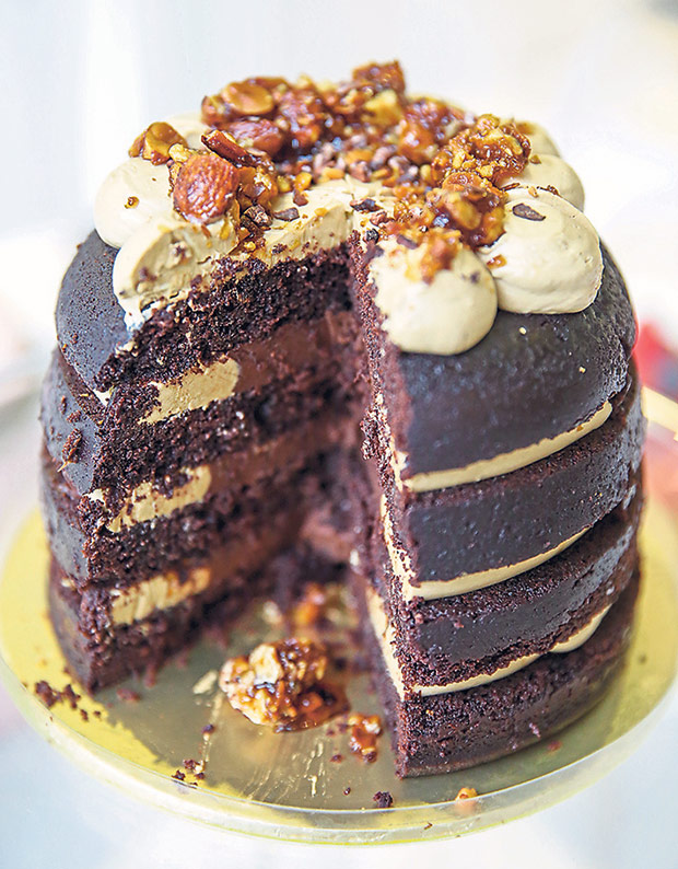 You can order cakes at the cafe counter, like this Praline Espresso.