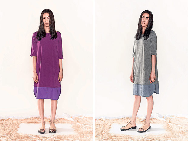 The T-shirt dress is not too feminine which is ideal for women who want to add some edginess to their look (left). If you prefer a muted colour, get the T-shirt dress in gray (right).