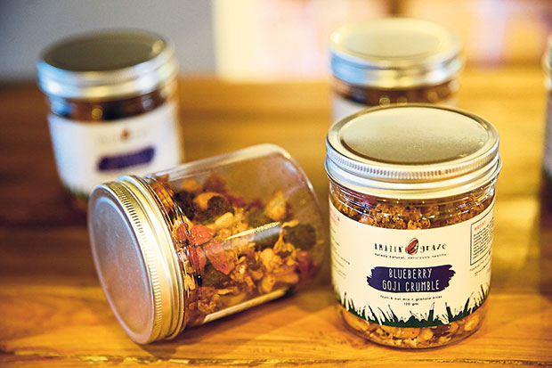 Pick up good-for-you goodies at the store like healthy snacks from Amazin’ Grace, nut spreads from Nuts Enough and artisan chocolate from India.