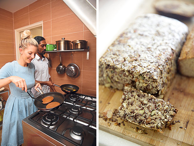 The kitchen in Organica Lifestyle is a designed for a home with a small capacity so bear with the longer wait time when it’s crowded (left). Look out for their bakes on the counter that change daily. The cafe also bakes their own wheat-free and dairy-free life loaf generously filled with nuts and seeds, and a Paleo bread, which can be ordered for take-away (right).