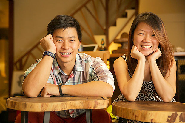 Loh Jon Ming and Tan Q-Pei enjoys doing woodworking on the side.