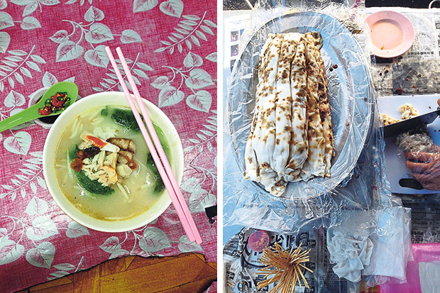 Kou Kee’s kuay teow in clear soup hits the spot every time (left). The ever-popular Teluk Intan chee cheong fun is popular from breakfast all the way to supper (right).