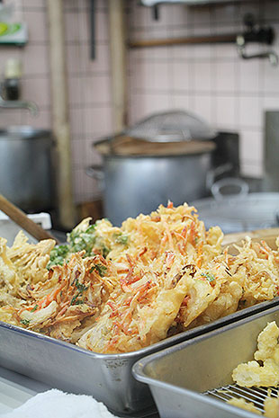 Different types of tempura.