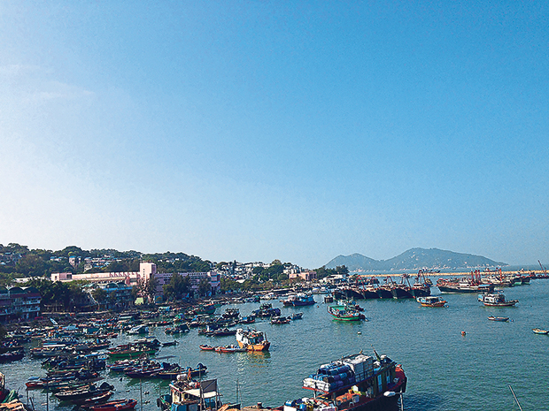 Cheung Chau’s waterfront is dotted with small fishing boats
