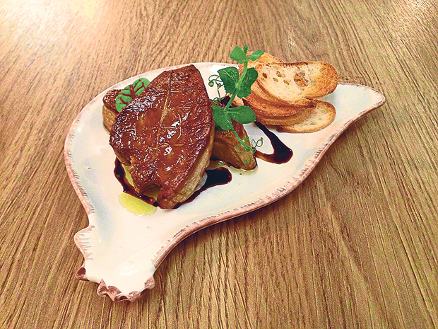 Start your meal at ChocoDuck with the foie gras with toast