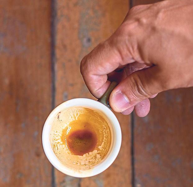 This tiny ristretto packs a punch; finish it in a single gulp!