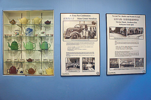 A collection of tea pots form part of the museum exhibit