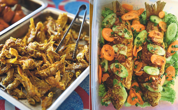 It’s hard to stop eating this delicate and sweet tasting ikan seluang when you see it (left). This ikan kelah dish can cost a whopping RM1,000 (right)