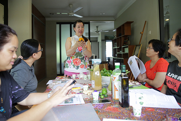 Eager participants at the class