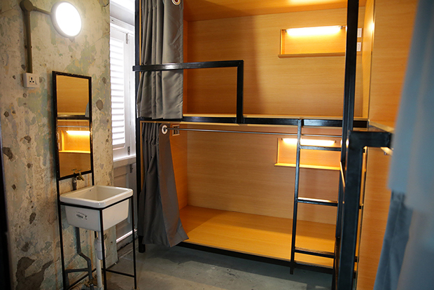 After: Newly built rooms for the Mingle homestay, using the pod bed concept
