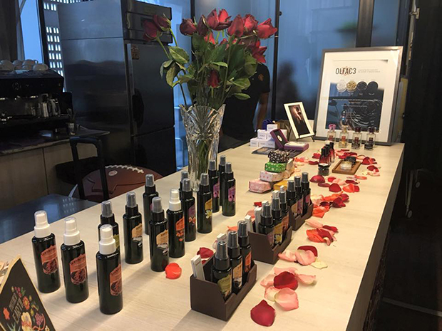 Once a month, Aien hosts a scent party for invited guests