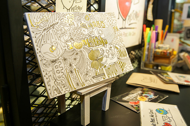 Pick up a copy of I Love Negaraku, a postcard cum colouring book illustrated by Will Sii (left). 