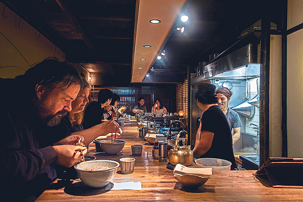 A sleek and modern bar takes centrestage inside Sugari