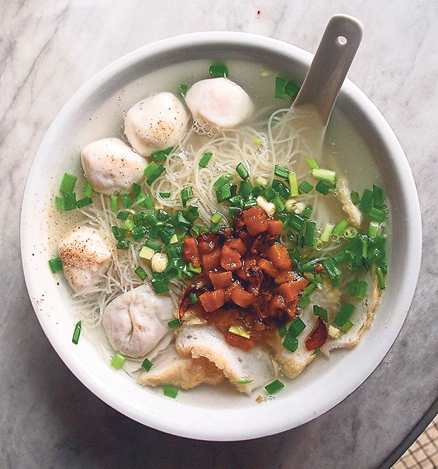 A simple bowl of fishball noodles from Hup Lik