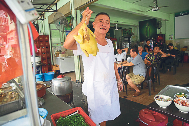 Originally from Serdang, this chicken rice stall run by Yong Ban Thong only sells poached free range chickens