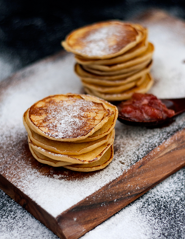 Sugar-dusted pancakes conjure up visions of freshly fallen snow