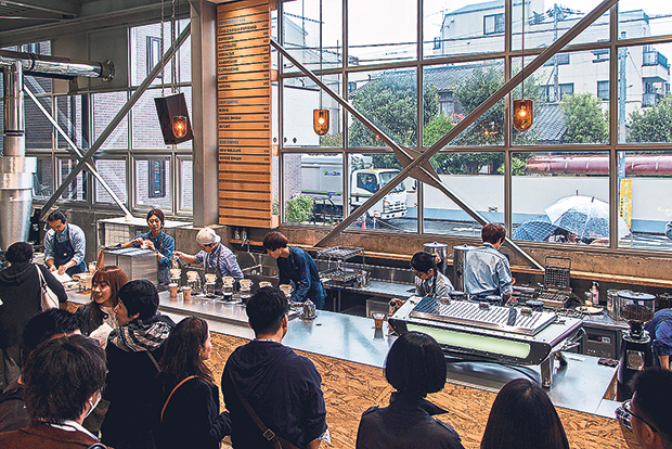 Blue Bottle Coffee Kiyosumi offers a varied menu of espressos, cappuccinos, single origin brews and iced coffees