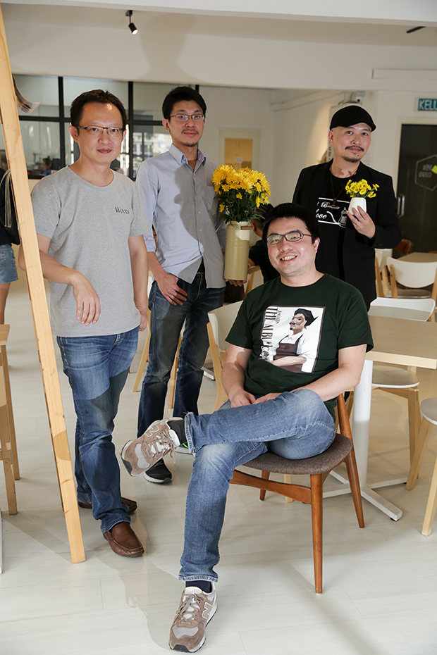 Taiwanese coffee pioneers (from left to right): Hugo Guo (Caffè Italiano Cavaralli), Jy-chi Yu (Aura Coffee), Bear Lee (Caldo Café) and Jie-he Luguo (Luguo Café)