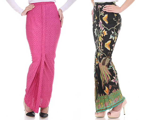 Batika by Hudaa’s basic collection of kain kipas features soft embroidered cotton in single shades to make it easier to pair (left). The elegant black kain kipas is always a big favourite with Batika by Hudaa’s clients that it’ll be snapped up immediately (right).