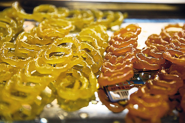 Jelebi served at A P Bhavan does not use any artificial colouring.