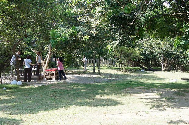 The backyard orchard is open to events.
