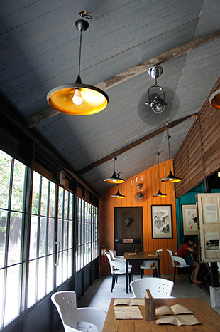 The ceiling had to be covered to regulate temperature.