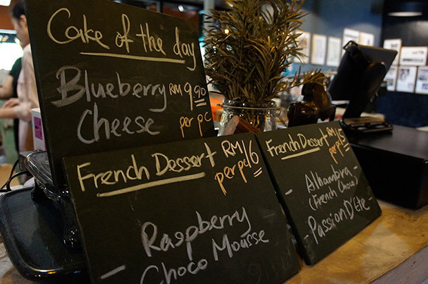 French-style cakes are part of the menu.