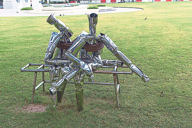 Bronze and stainless steel creations from Taiwanese sculptor Ju Ming’s Living World Series (1999-2011).