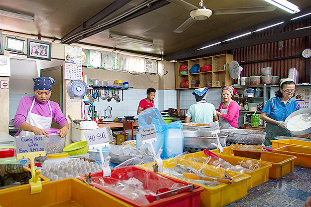 Busy workers inside the Baba Charlie kitchen.