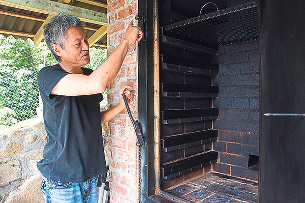 Pete is proud of their custom-built smoker, which took six to eight months to develop.