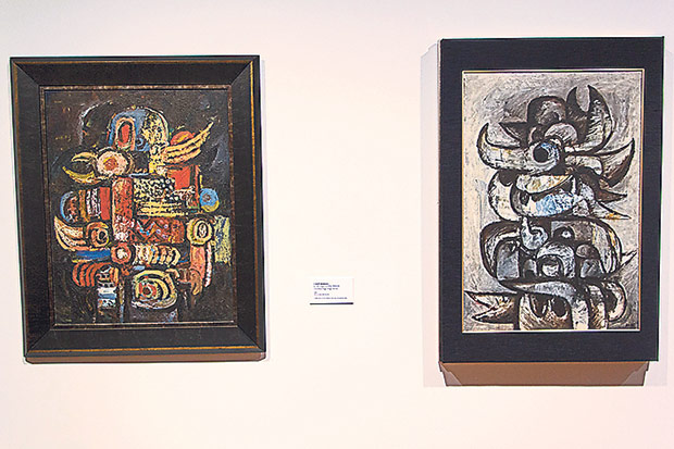 Two pieces from Malaysian artist Latiff Mohidin’s Pago-Pago series.