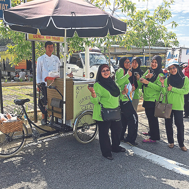 The tricycles are parked at several locations around the city and also makes appearances at public events.