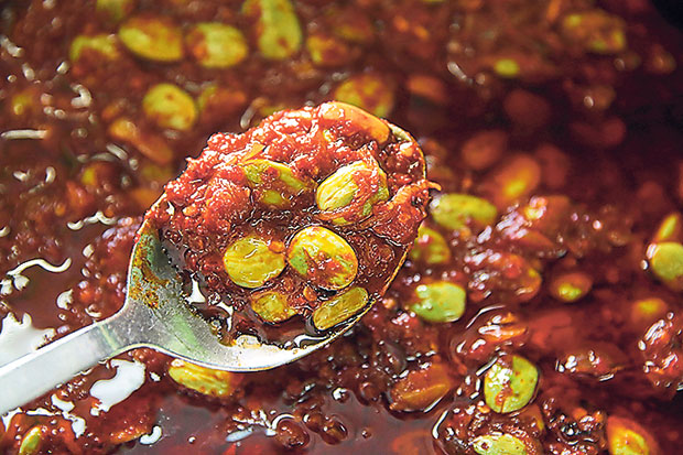 An unlikely but delicious addition to your nasi kandar is their sambal petai.