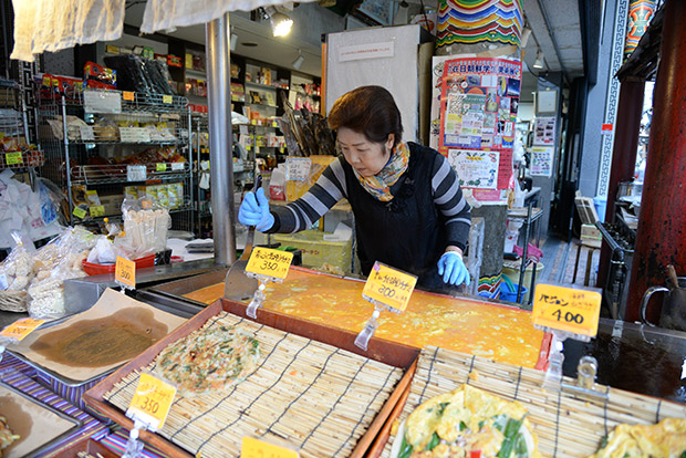 Korean pancakes in Korea Town.