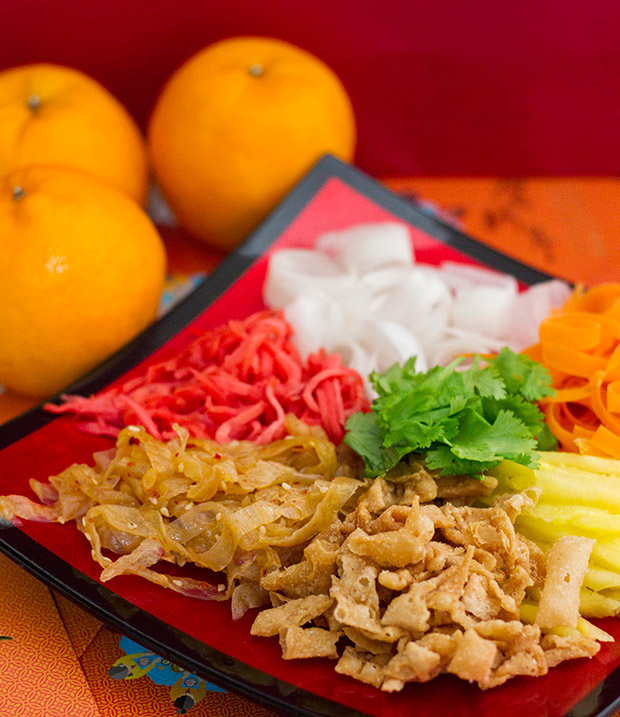 Assemble the ingredients on a platter.